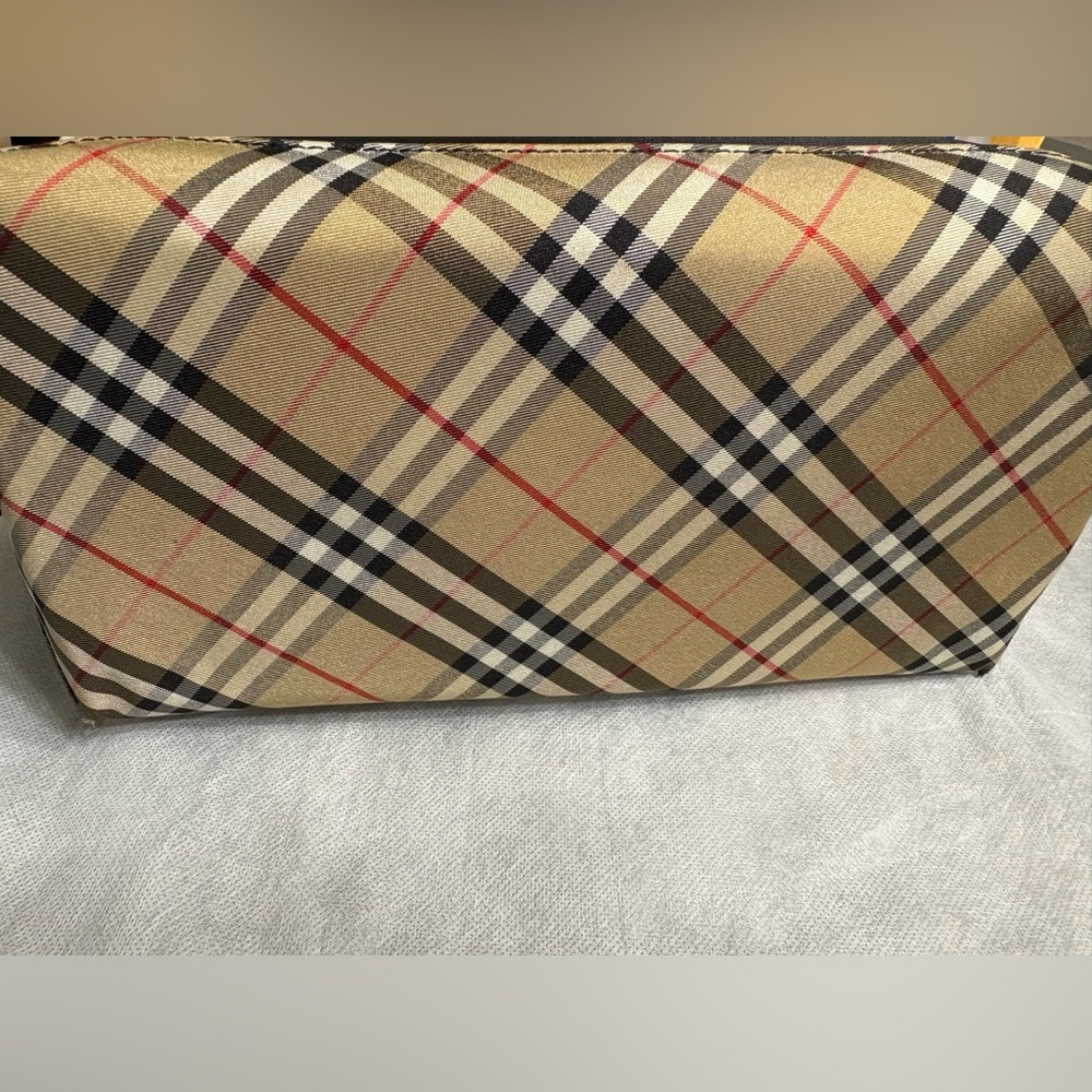 Burberry Black Tote with Check Trim and Brown Handles - Picture 8 of 16